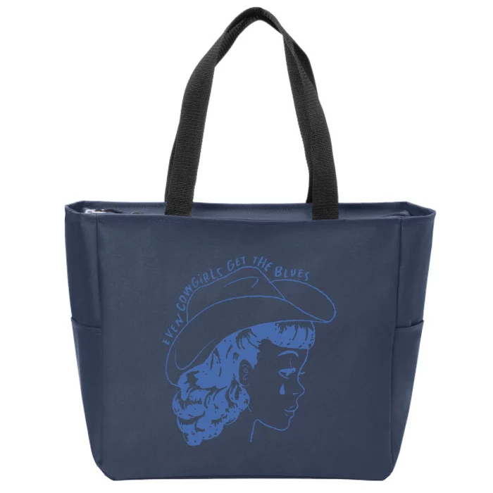 Even Cowgirls Funny Get The Blues Movie Cowgirl Fashion Western Zip Tote Bag