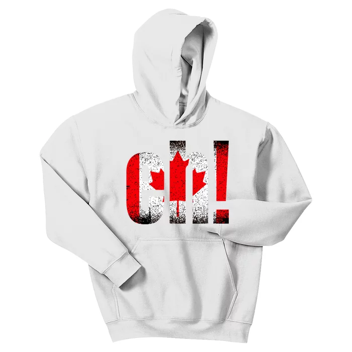 Eh Canada Gift Flag Canada Pride Vintage Maple Leaf Kids Hoodie