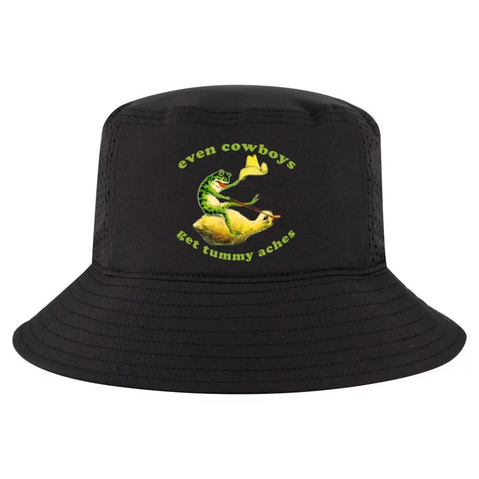 Even Cowboys Get Tummy Aches Frog Wearing Cowboy Hat Cool Comfort Performance Bucket Hat