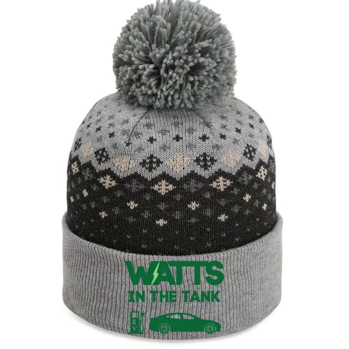 Electric Car Graphic Ev Green Energy Earth Day Save Planet Gift The Baniff Cuffed Pom Beanie