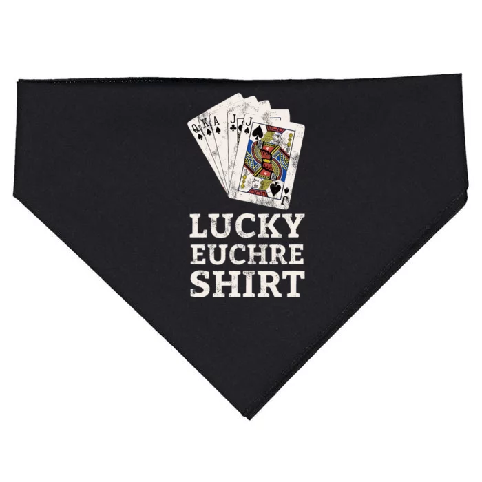 Euchre Card Game Player Lucky Euchre Tournament Vintage USA-Made Doggie Bandana