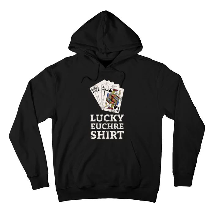 Euchre Card Game Player Lucky Euchre Tournament Vintage Hoodie