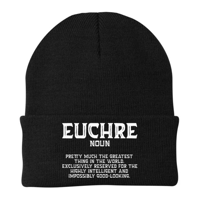 Euchre Card Game Player Euchre Gamers Funny Partner Knit Cap Winter Beanie