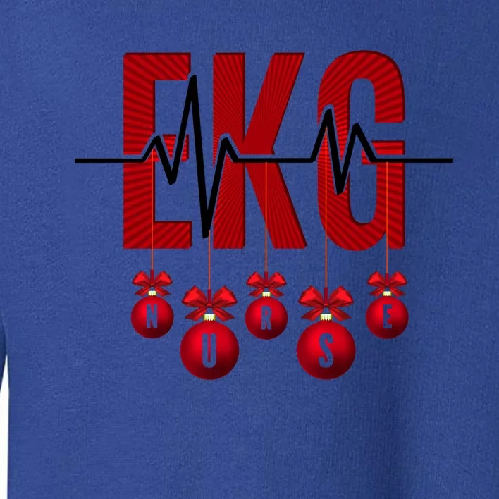 Ekg Christmas Heartbeat Nurse Heart Funny Cardiology Cute Gift Toddler Sweatshirt