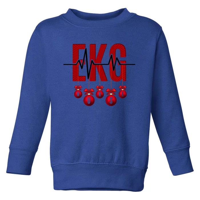 Ekg Christmas Heartbeat Nurse Heart Funny Cardiology Cute Gift Toddler Sweatshirt