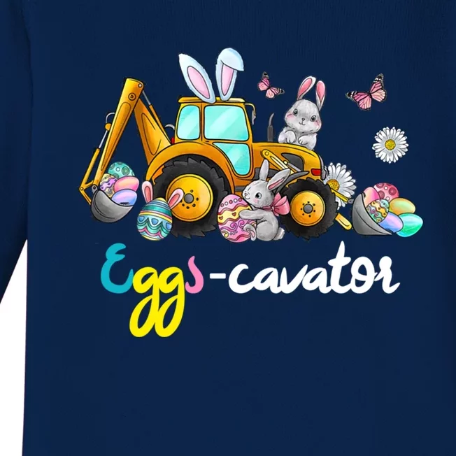 Eggs Cavator Happy Easter Funny Excavator Hunting Egg Great Gift Baby Long Sleeve Bodysuit