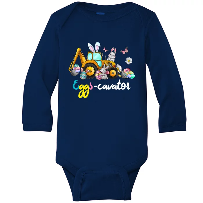 Eggs Cavator Happy Easter Funny Excavator Hunting Egg Great Gift Baby Long Sleeve Bodysuit