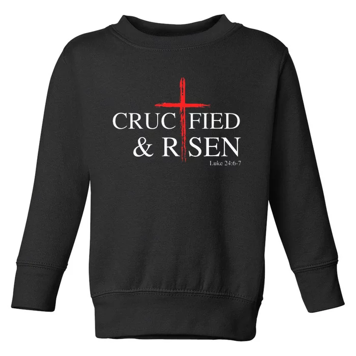 Easter Christian He Is Risen Sun Resurrection Toddler Sweatshirt