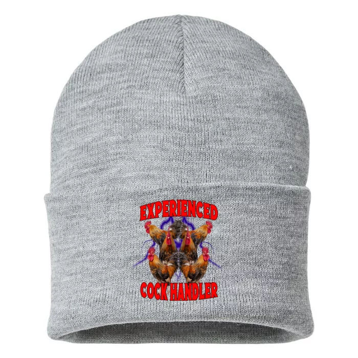 Experienced Cock Handler Fighter Funny Sustainable Knit Beanie