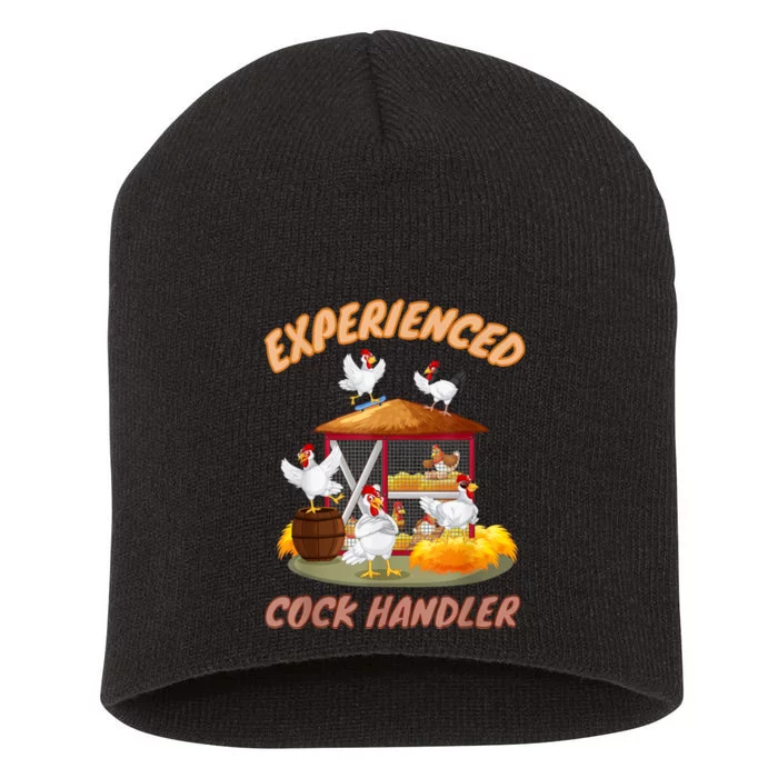 Experienced Cock Handler Funny Chicken Short Acrylic Beanie