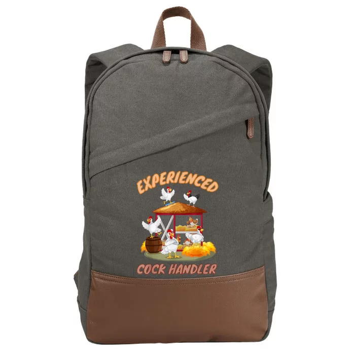 Experienced Cock Handler Funny Chicken Cotton Canvas Backpack