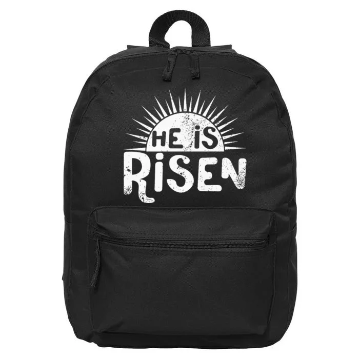 Easter Christian He Is Risen Sun Resurrection 16 in Basic Backpack