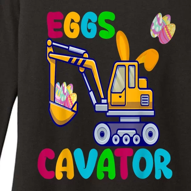 Eggs Cavator Happy Easter Funny Excavator Hunting Egg Womens CVC Long Sleeve Shirt