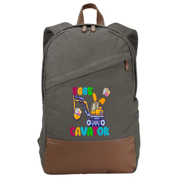 Eggs Cavator Happy Easter Funny Excavator Hunting Egg Cotton Canvas Backpack