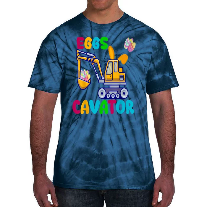 Eggs Cavator Happy Easter Funny Excavator Hunting Egg Tie-Dye T-Shirt