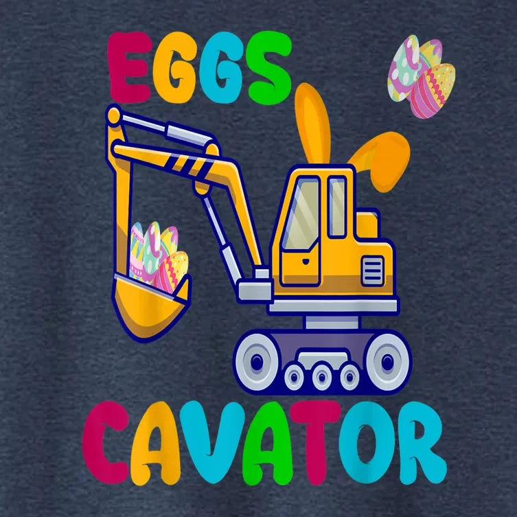 Eggs Cavator Happy Easter Funny Excavator Hunting Egg Women's Crop Top Tee