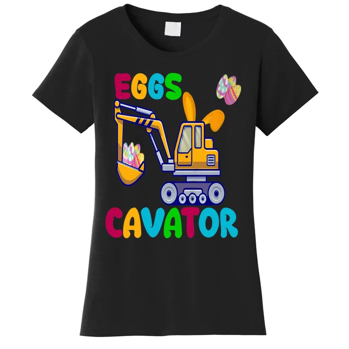 Eggs Cavator Happy Easter Funny Excavator Hunting Egg Women's T-Shirt