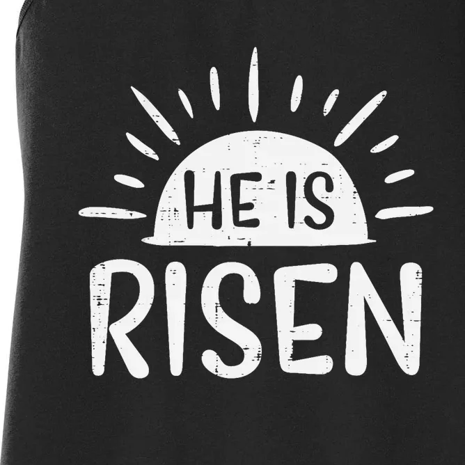 Easter Christian He Is Risen Sun Resurrection Women's Racerback Tank