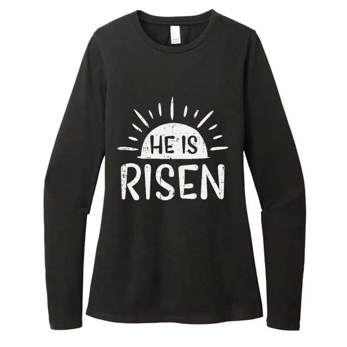 Easter Christian He Is Risen Sun Resurrection Womens CVC Long Sleeve Shirt