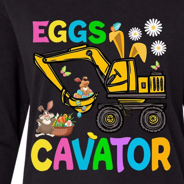 Eggs Cavator Happy Easter Excavator Hunting Egg Womens Cotton Relaxed Long Sleeve T-Shirt