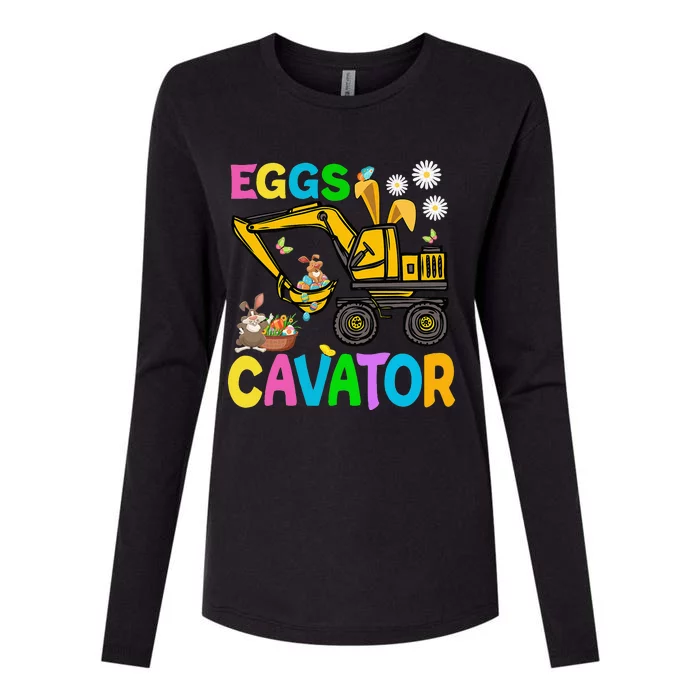 Eggs Cavator Happy Easter Excavator Hunting Egg Womens Cotton Relaxed Long Sleeve T-Shirt