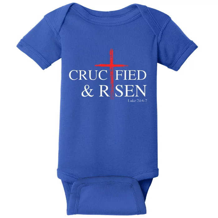 Easter Christian He Is Risen Sun Resurrection Baby Bodysuit