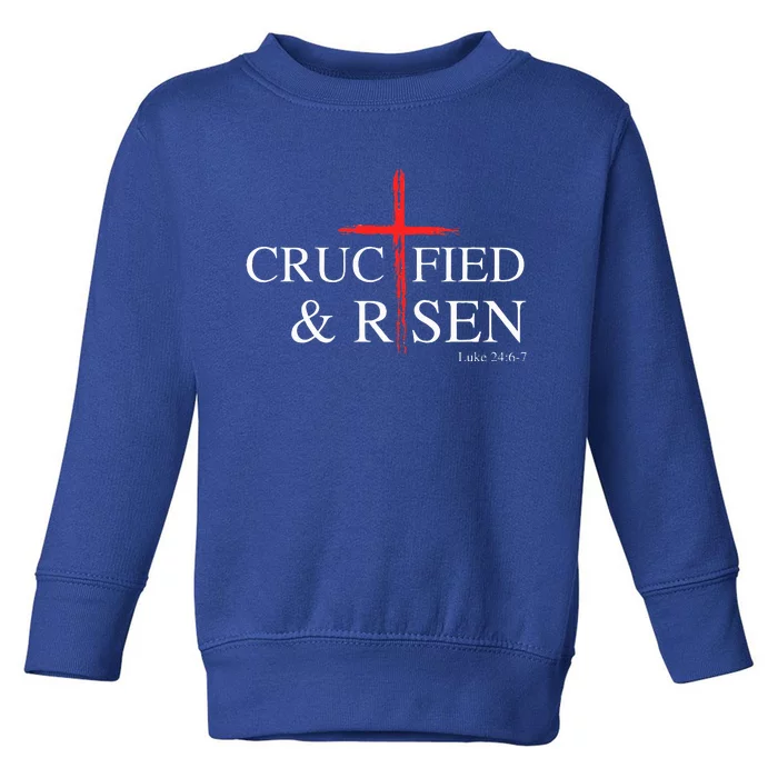 Easter Christian He Is Risen Sun Resurrection Toddler Sweatshirt