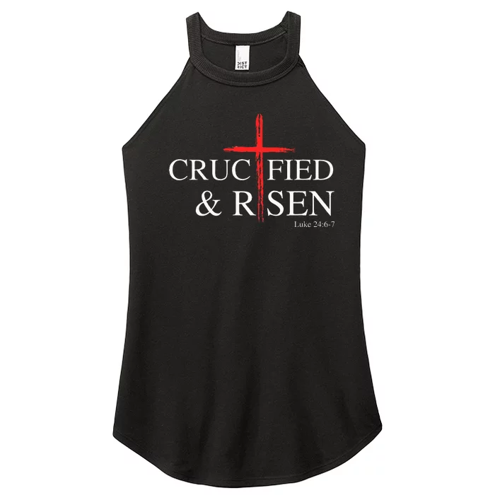 Easter Christian He Is Risen Sun Resurrection Women’s Perfect Tri Rocker Tank