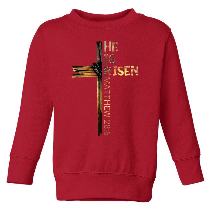 Easter Christian He Is Risen Sun Resurrection Toddler Sweatshirt