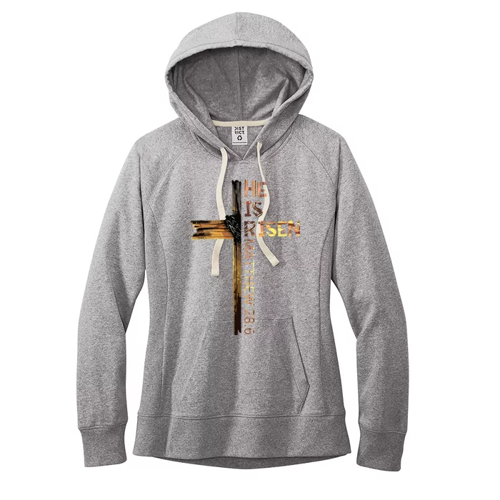 Easter Christian He Is Risen Sun Resurrection Women's Fleece Hoodie