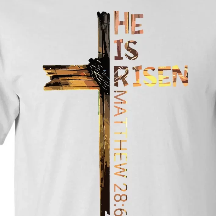 Easter Christian He Is Risen Sun Resurrection Tall T-Shirt