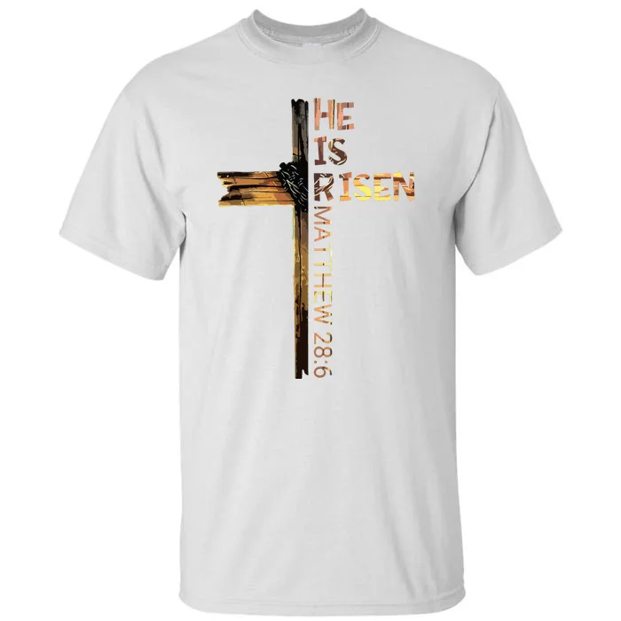 Easter Christian He Is Risen Sun Resurrection Tall T-Shirt