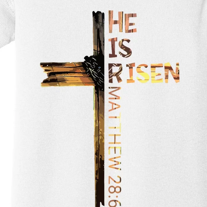 Easter Christian He Is Risen Sun Resurrection Baby Bodysuit