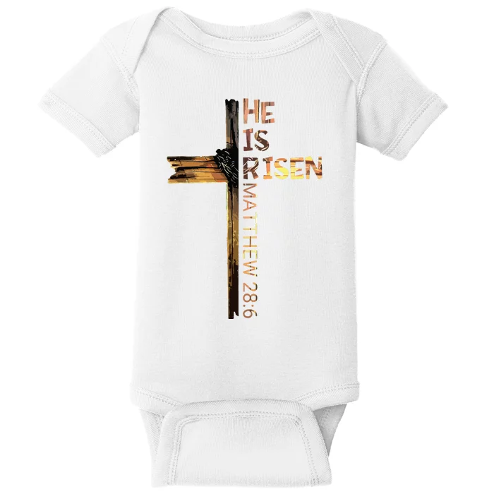 Easter Christian He Is Risen Sun Resurrection Baby Bodysuit