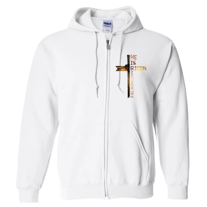 Easter Christian He Is Risen Sun Resurrection Full Zip Hoodie