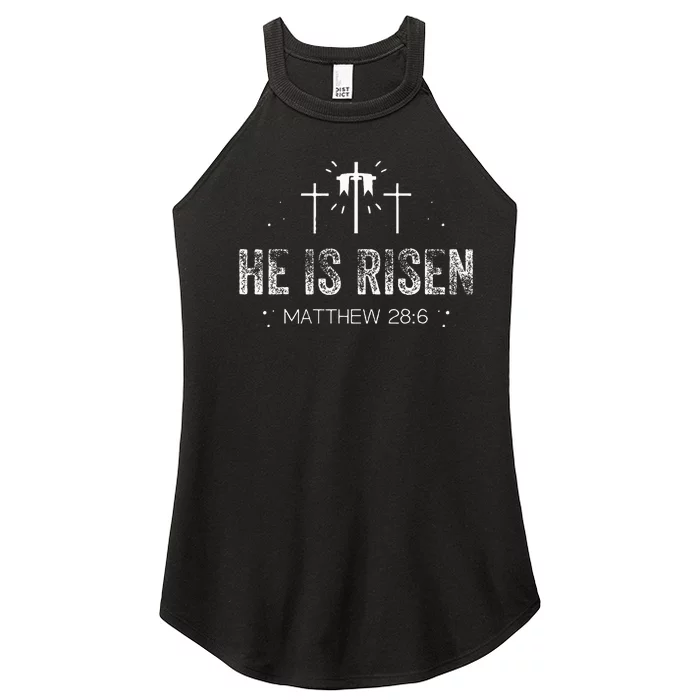 Easter Christian He Is Risen Sun Resurrection Women’s Perfect Tri Rocker Tank