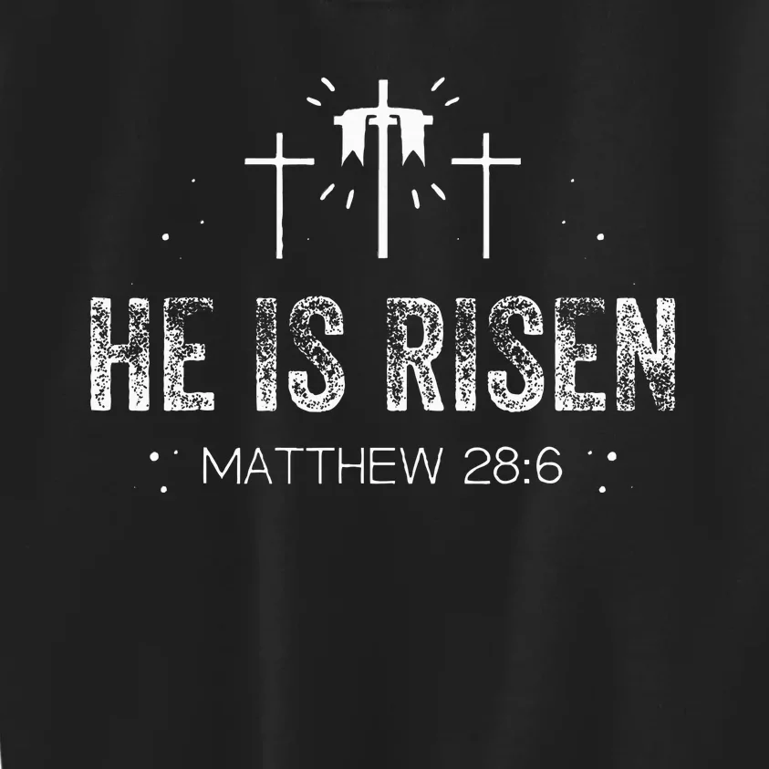 Easter Christian He Is Risen Sun Resurrection Kids Sweatshirt