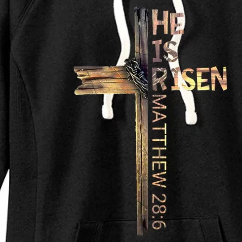 Easter Christian He Is Risen Sun Resurrection Women's Fleece Hoodie