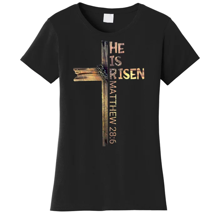 Easter Christian He Is Risen Sun Resurrection Women's T-Shirt