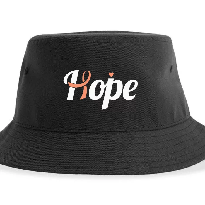 Endometrial Cancer Hope Uterine Cancer Ribbon Awareness Sustainable Bucket Hat