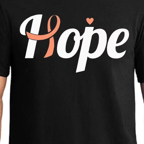 Endometrial Cancer Hope Uterine Cancer Ribbon Awareness Pajama Set