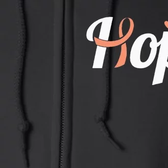 Endometrial Cancer Hope Uterine Cancer Ribbon Awareness Full Zip Hoodie