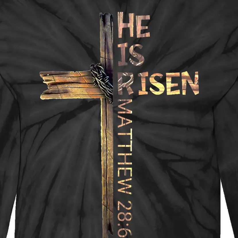 Easter Christian He Is Risen Sun Resurrection Tie-Dye Long Sleeve Shirt