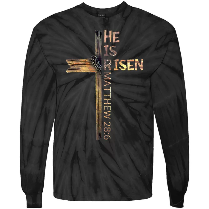 Easter Christian He Is Risen Sun Resurrection Tie-Dye Long Sleeve Shirt