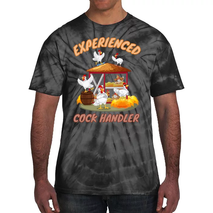 Experienced Cock Handler Funny Chicken Tie-Dye T-Shirt