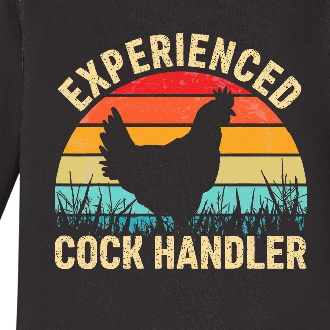 Experienced Cock Handler Chicken Farmer Pun Baby Long Sleeve Bodysuit