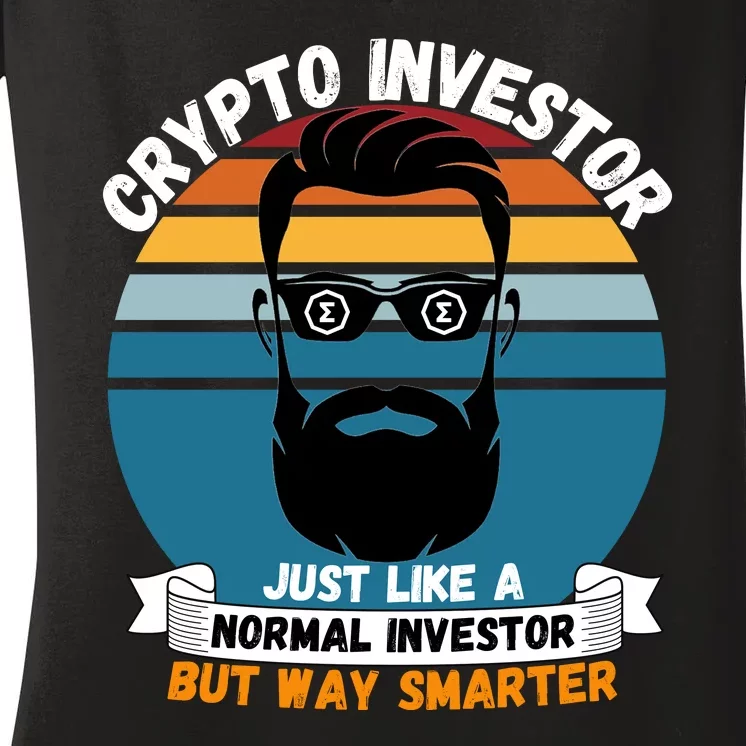 ERGO Crypto Investor HODL ERGO Crypto Coin Funny ERGO Miner Women's V-Neck T-Shirt