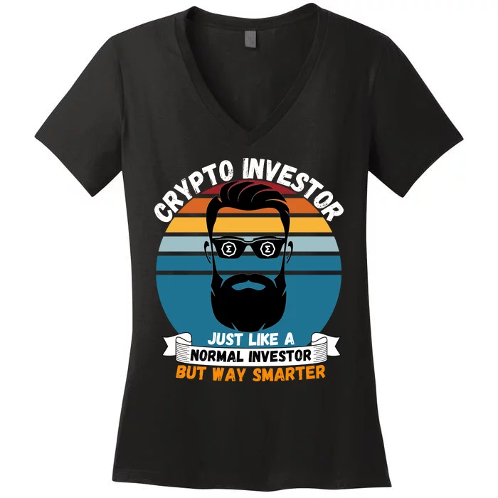 ERGO Crypto Investor HODL ERGO Crypto Coin Funny ERGO Miner Women's V-Neck T-Shirt