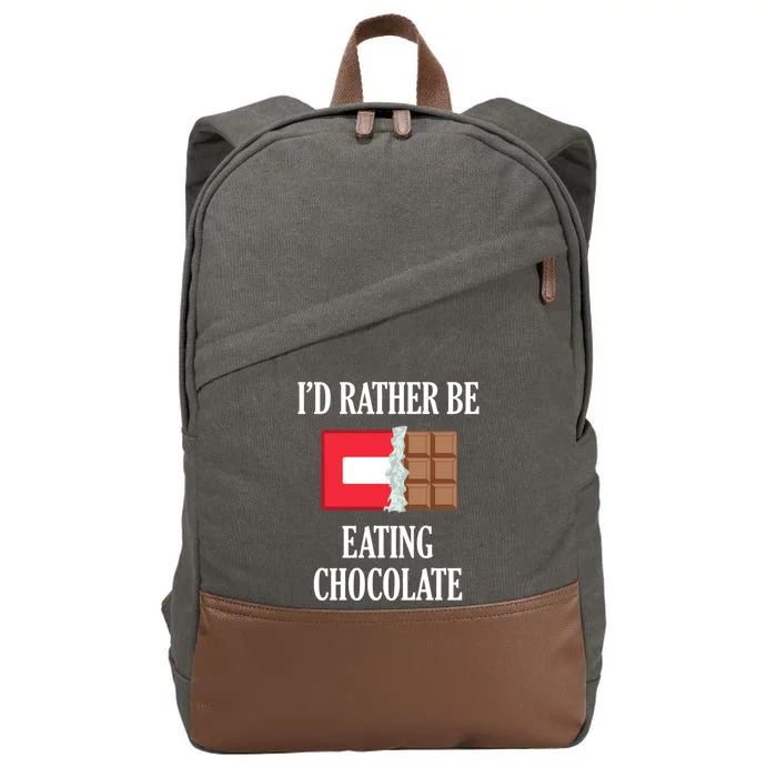 Eating Chocolate Ironic Saying Chocolatier Cute Gift Cotton Canvas Backpack