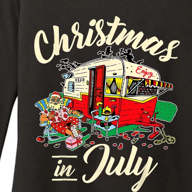 Enjoy Christmas In July Hippie RV Camping Gift Camping Lover Womens CVC Long Sleeve Shirt